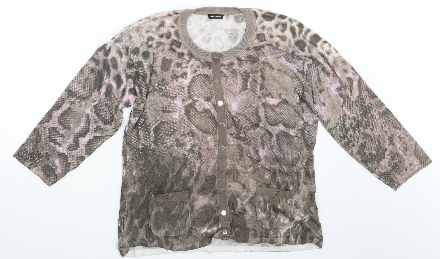 Gerry Weber Womens Multicoloured Camouflage  Cardigan Jumper Size 16