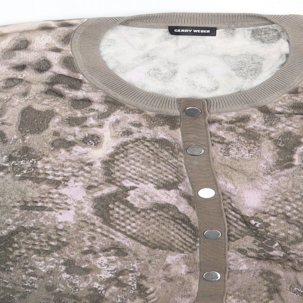 Gerry Weber Womens Multicoloured Camouflage  Cardigan Jumper Size 16