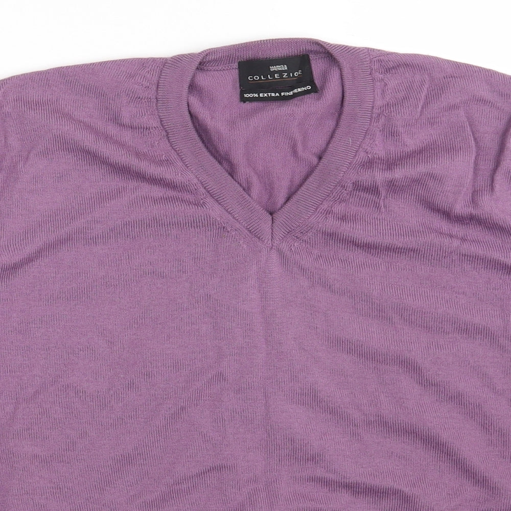 M&S Mens Purple   Pullover Jumper Size M