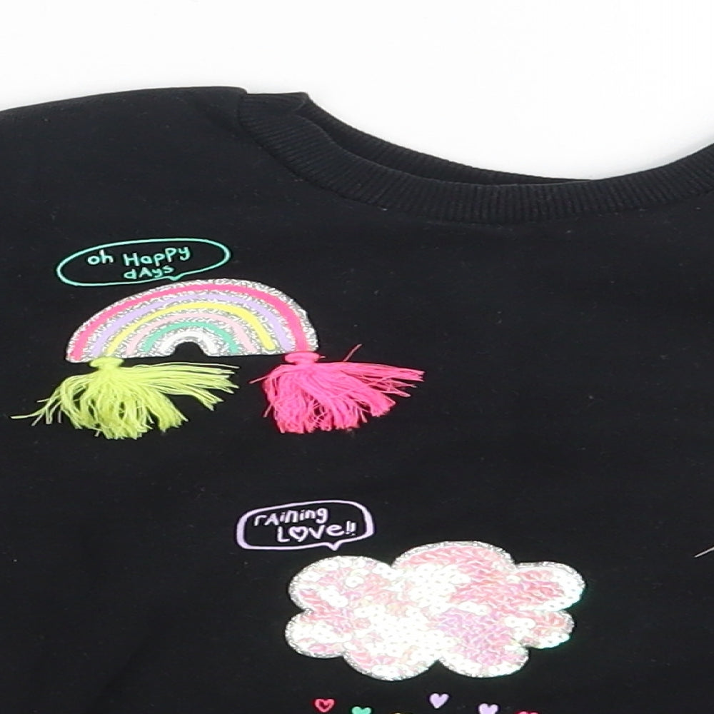 George Girls Black   Pullover Sweatshirt Size 3-4 Years