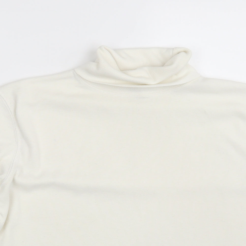 Poppy Womens Ivory   Pullover Sweatshirt Size 16