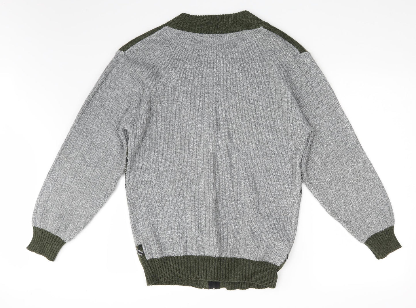 Bellisimo Mens Multicoloured Argyle/Diamond  Cardigan Jumper Size M