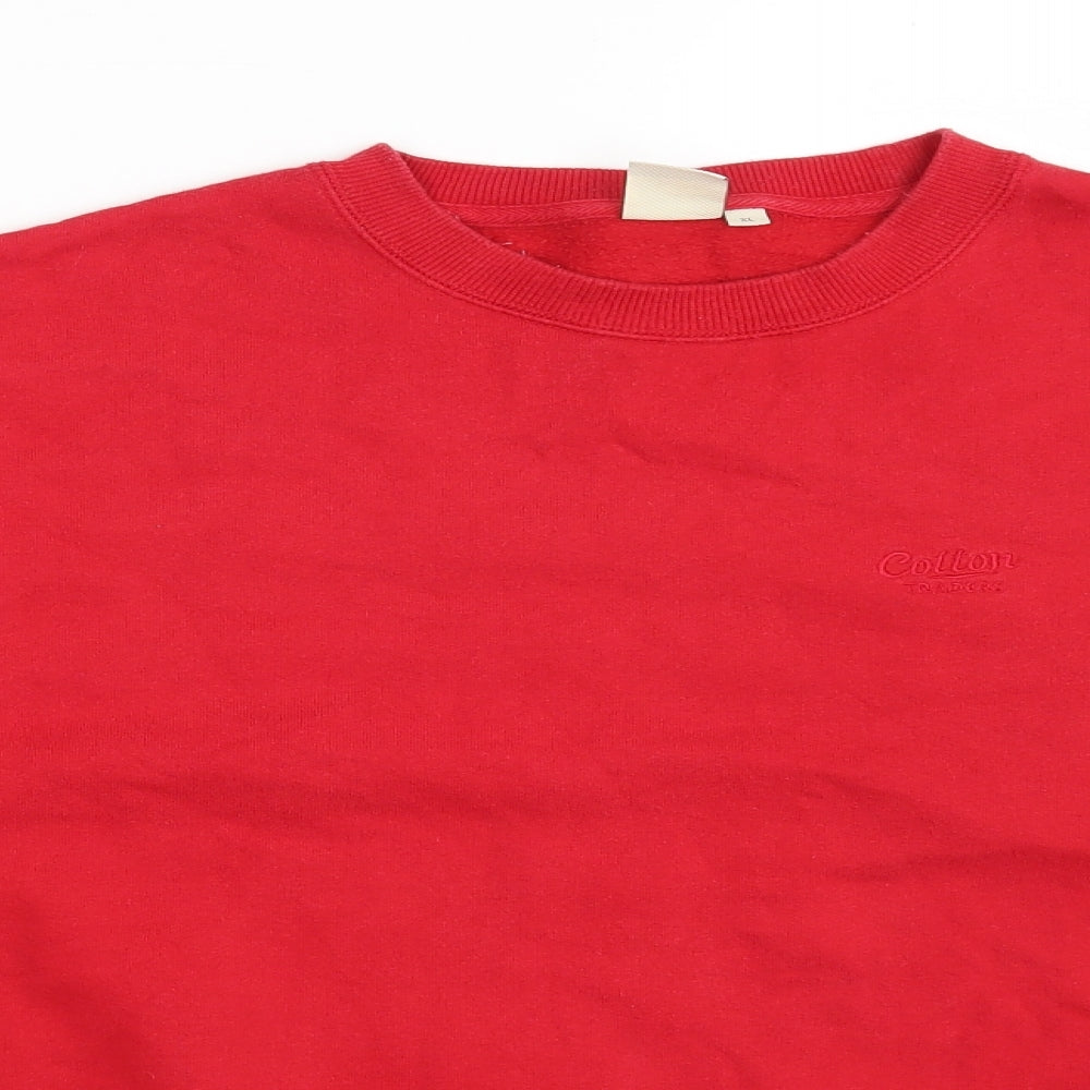 Cotton Traders Mens Red   Pullover Sweatshirt Size XL