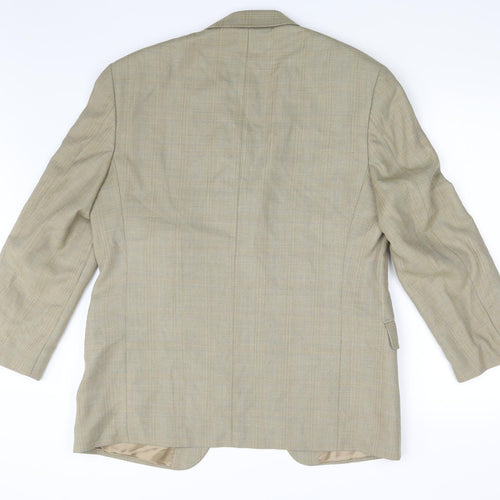 M&S Mens Gold Check  Jacket Suit Jacket Size 40