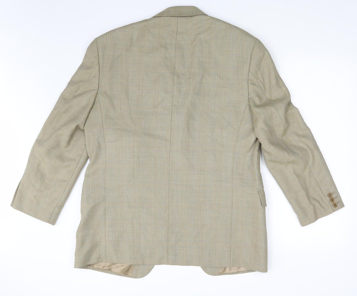 M&S Mens Gold Check  Jacket Suit Jacket Size 40