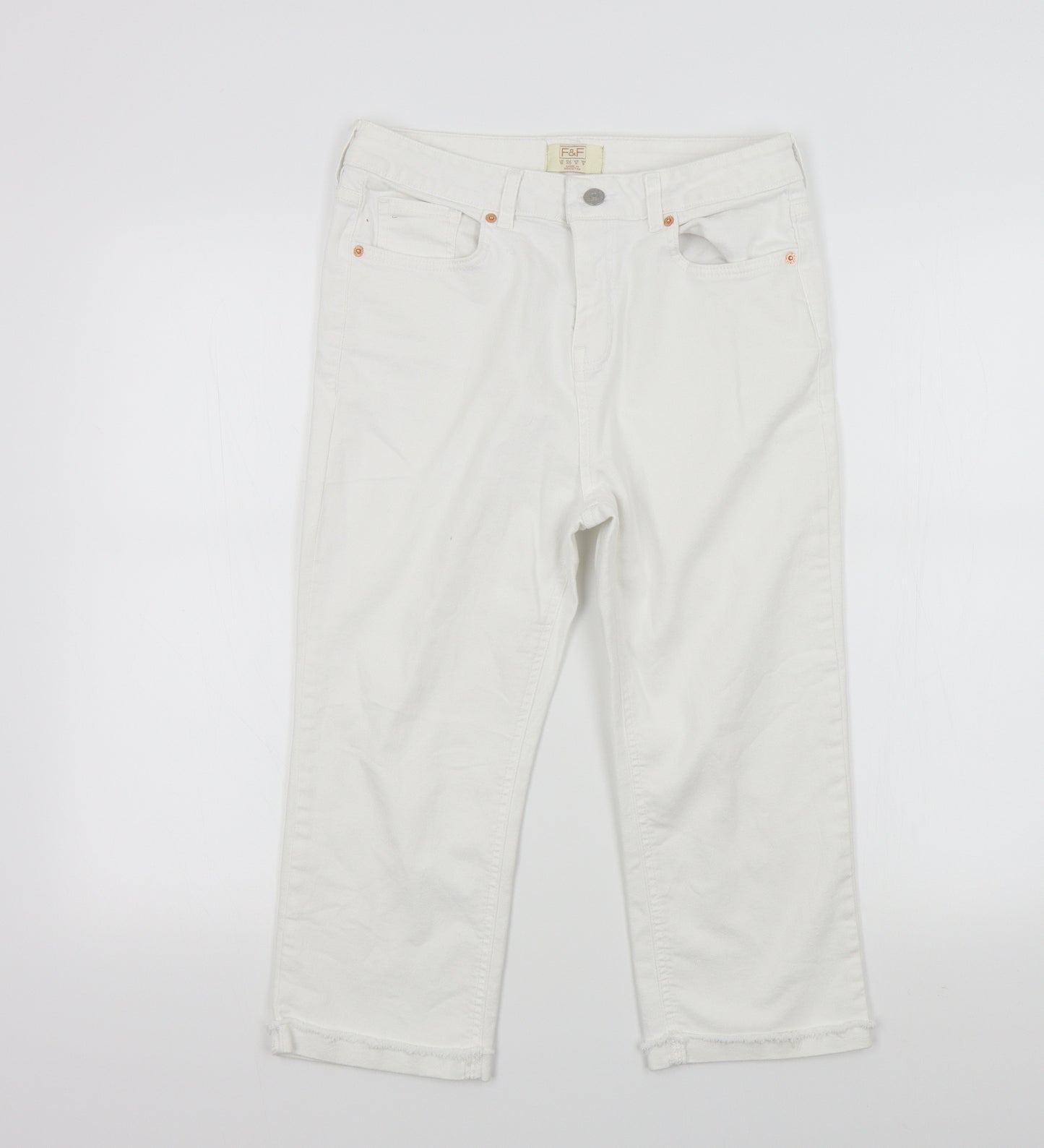 F&F Womens White   Straight Jeans Size 12 L20 in