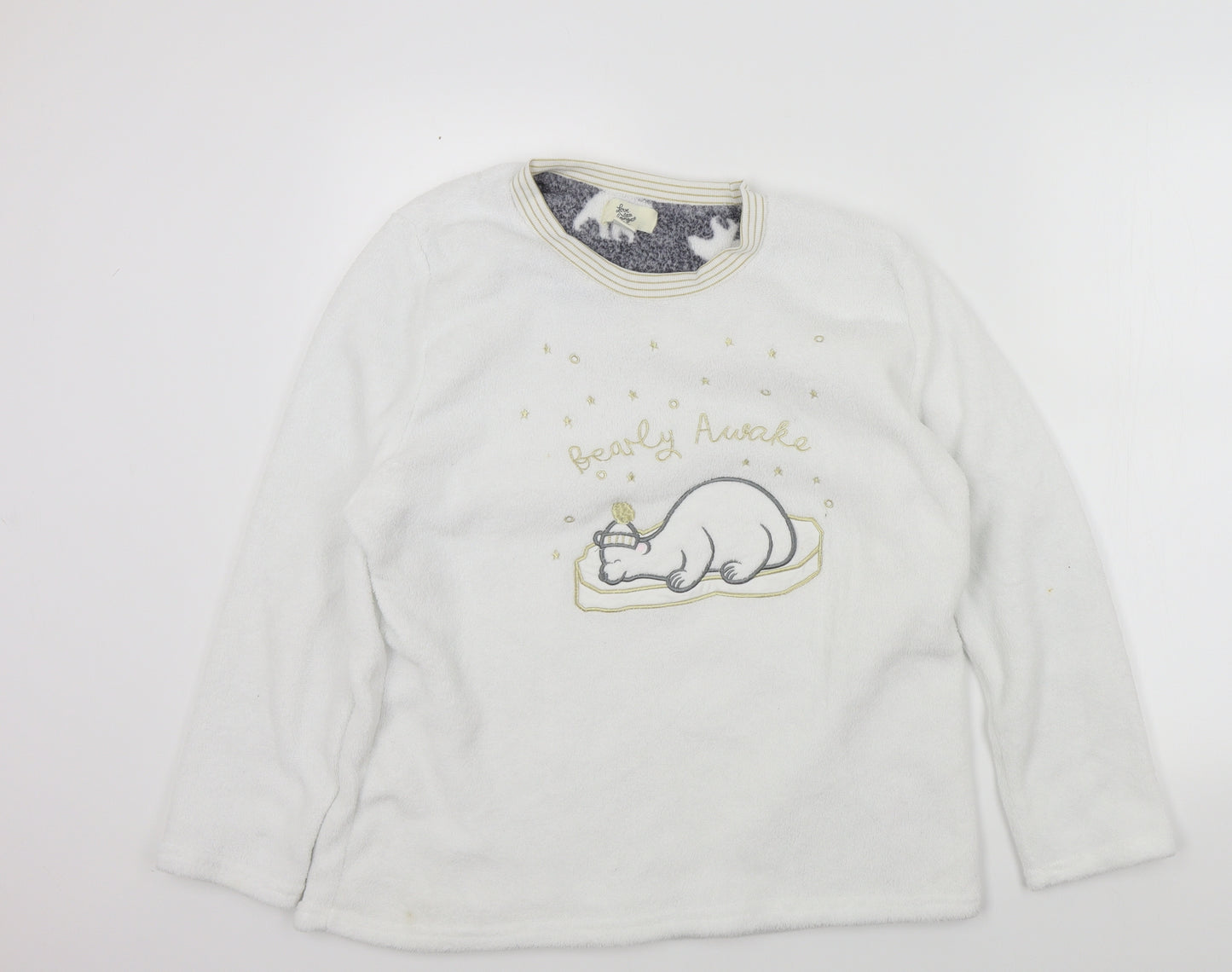 Love to lounge Womens White Solid  Top Pyjama Top Size XL