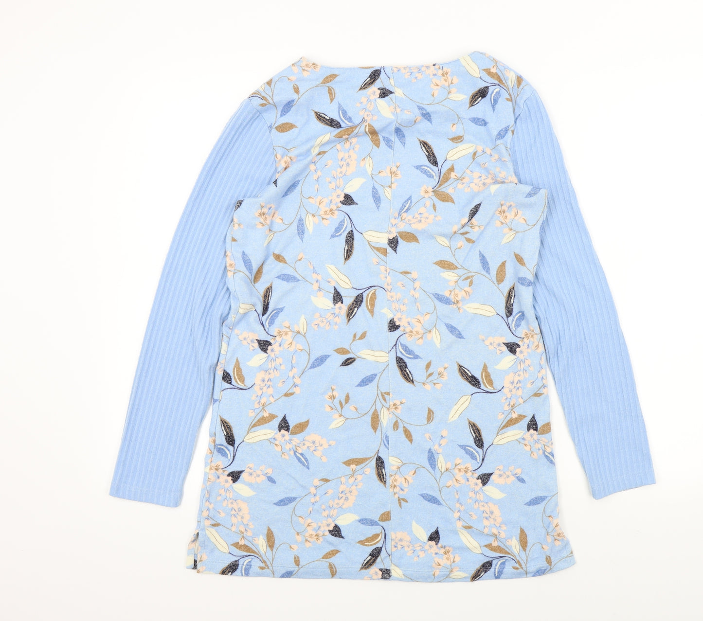 M&S Womens Blue Floral  Pullover Jumper Size 10