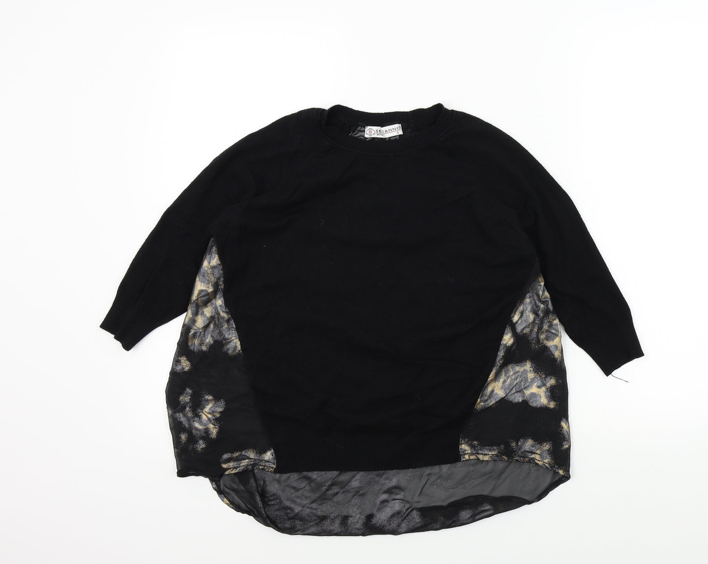 serianno Womens Black   Pullover Jumper Size S  - sparkle detail