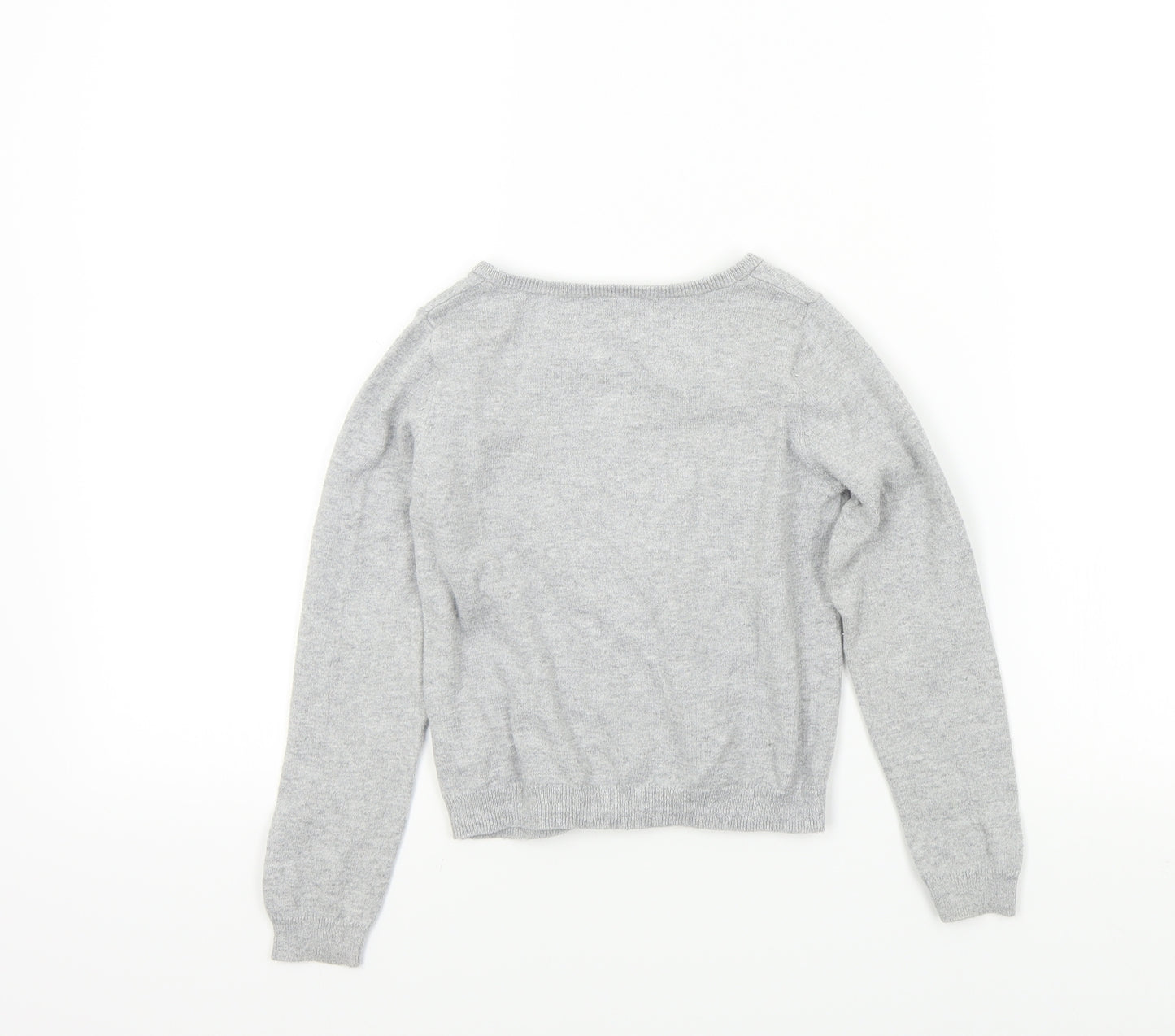 H&M Girls Grey   Cardigan Jumper Size 4 Years  - butterfly