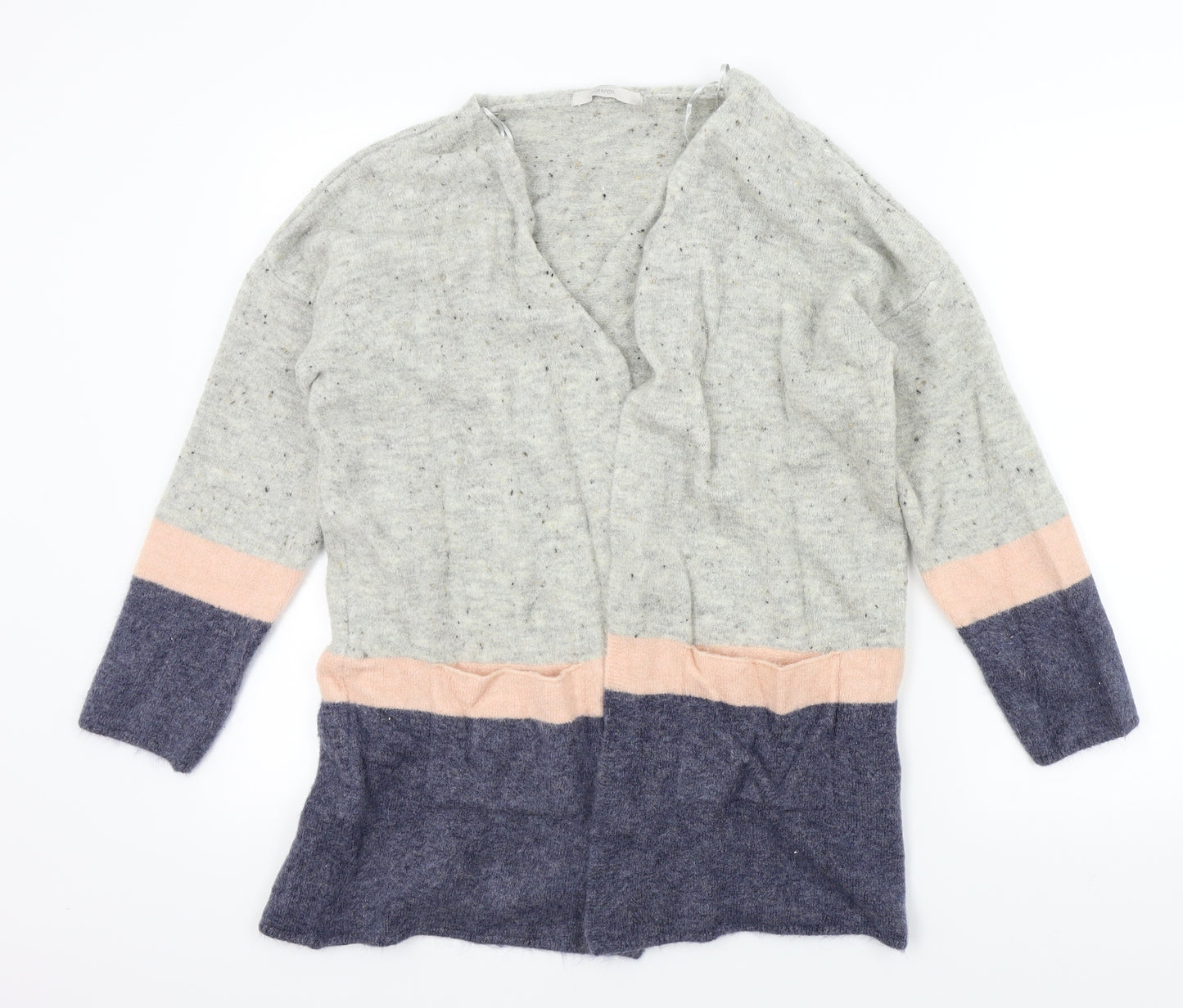 George Womens Grey Striped  Cardigan Jumper Size L
