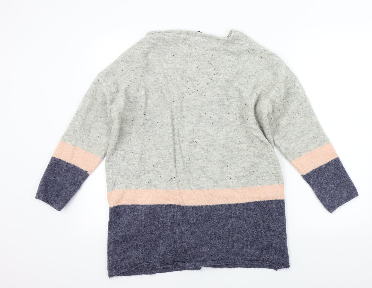 George Womens Grey Striped  Cardigan Jumper Size L