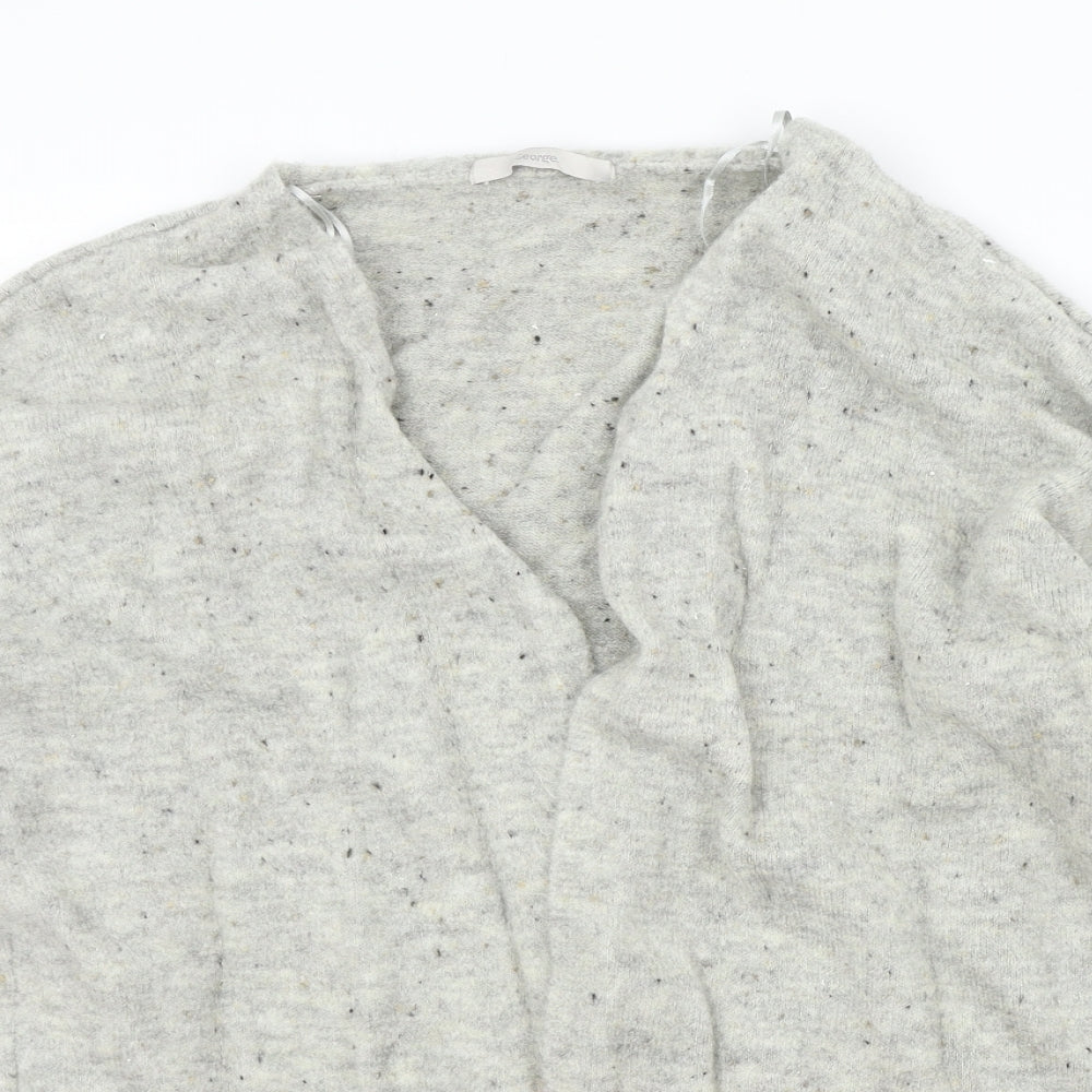 George Womens Grey Striped  Cardigan Jumper Size L