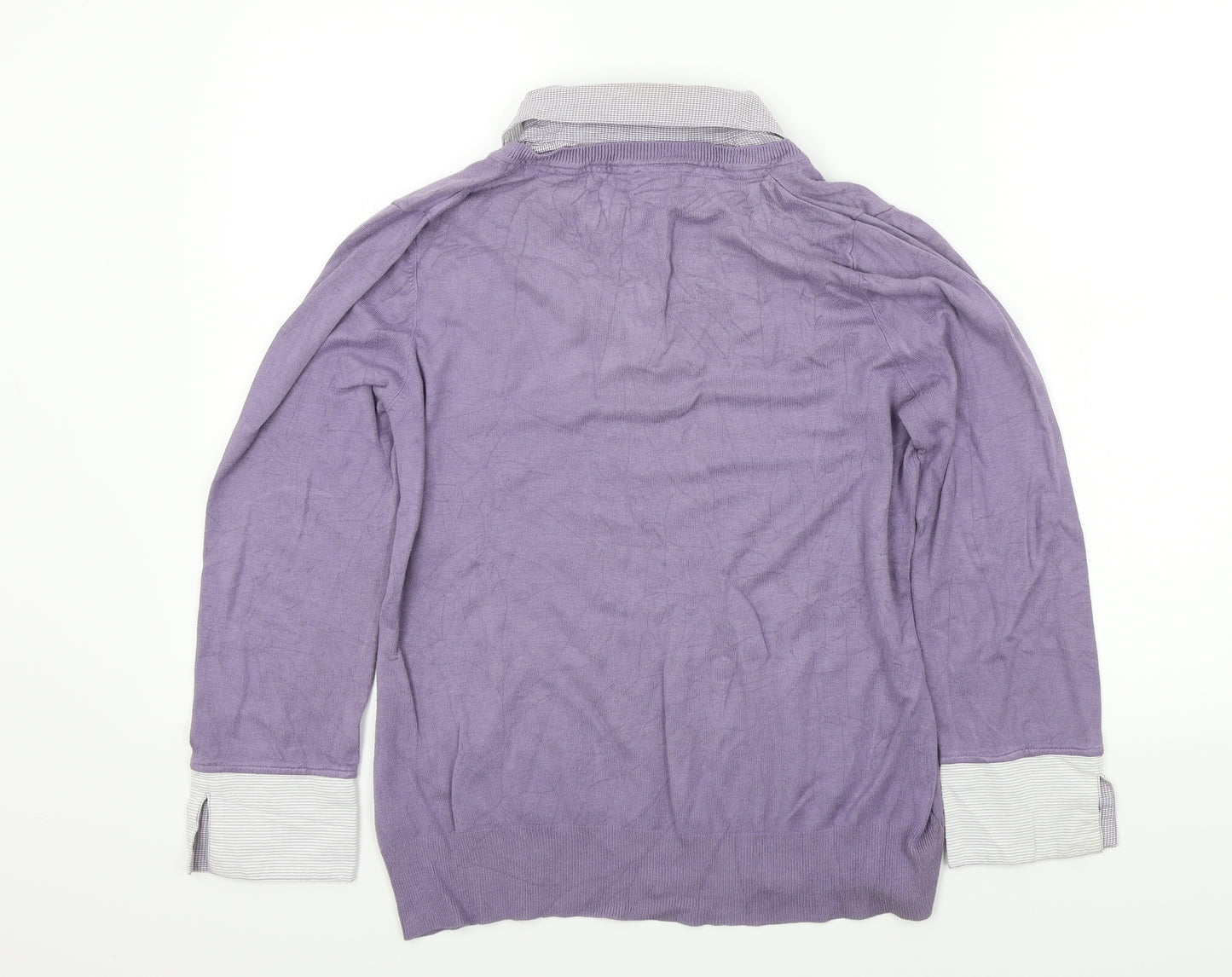 NEXT Womens Purple   Pullover Jumper Size 16  - shirt collar insert
