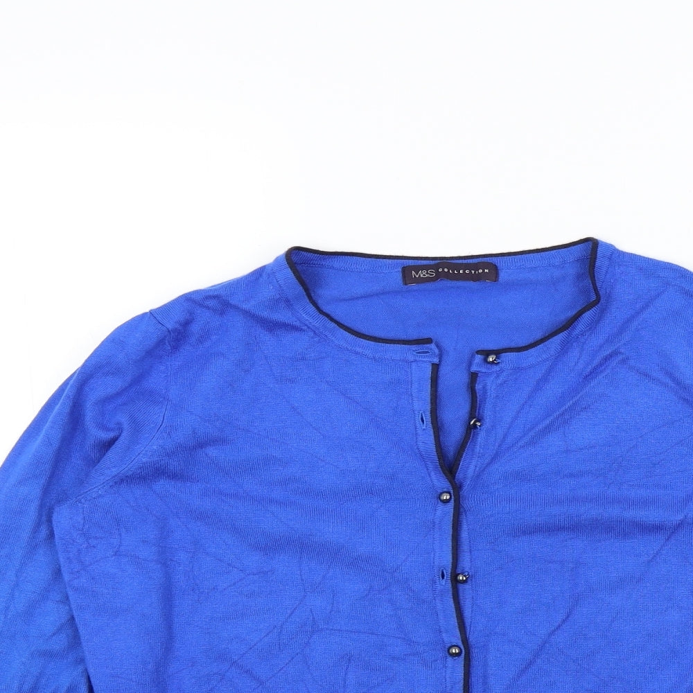 M&S Womens Blue   Cardigan Jumper Size 14