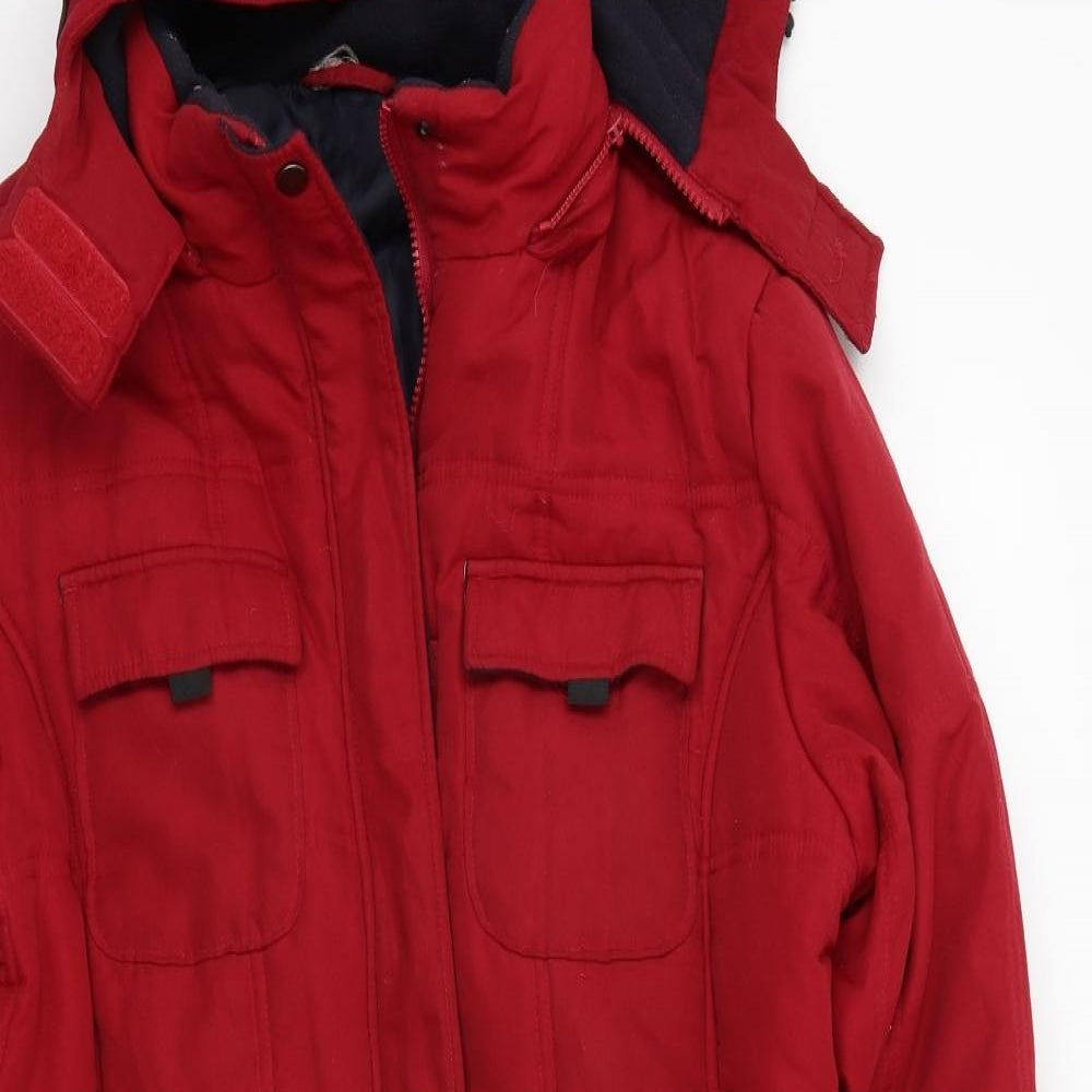 Preworn Womens Red   Overcoat Coat Size 16