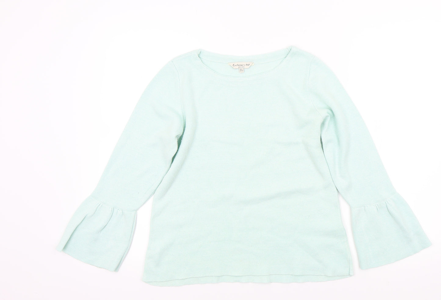 F&F Womens Green   Pullover Jumper Size 12  - Frill Sleeves