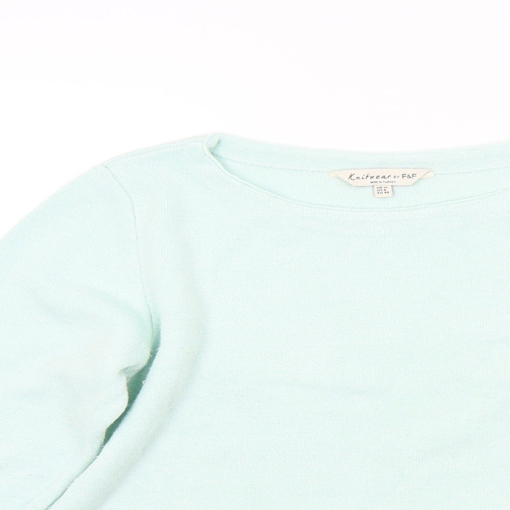 F&F Womens Green   Pullover Jumper Size 12  - Frill Sleeves