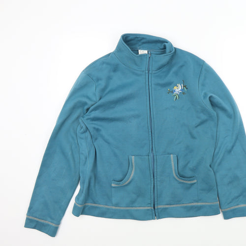 Anne De Lancay Womens Blue   Full Zip Jumper Size 14