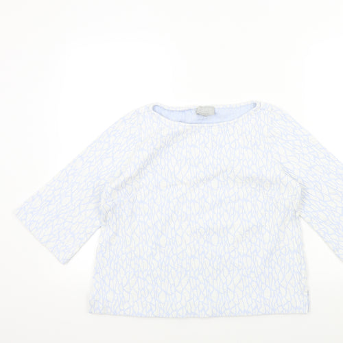 Pure Womens Blue Geometric  Pullover Jumper Size 14