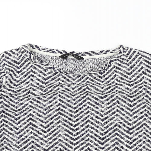 Dorothy Perkins Womens Blue Geometric  Pullover Jumper Size 12  - LACE HEM