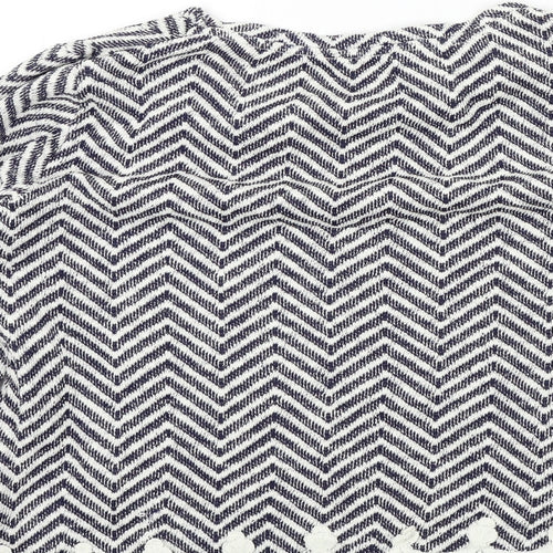 Dorothy Perkins Womens Blue Geometric  Pullover Jumper Size 12  - LACE HEM