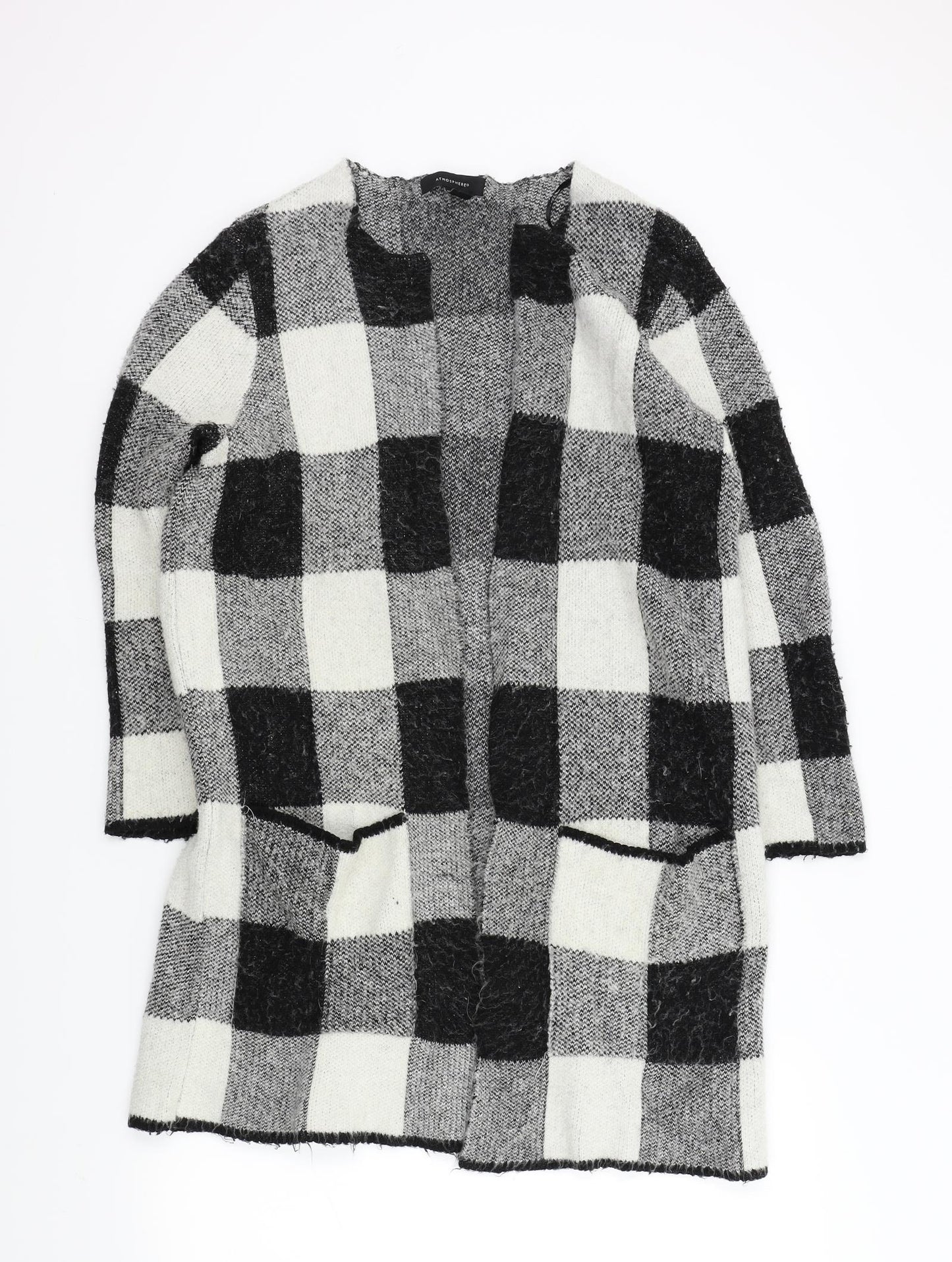 Primark Womens Black Check  Cardigan Jumper Size 6