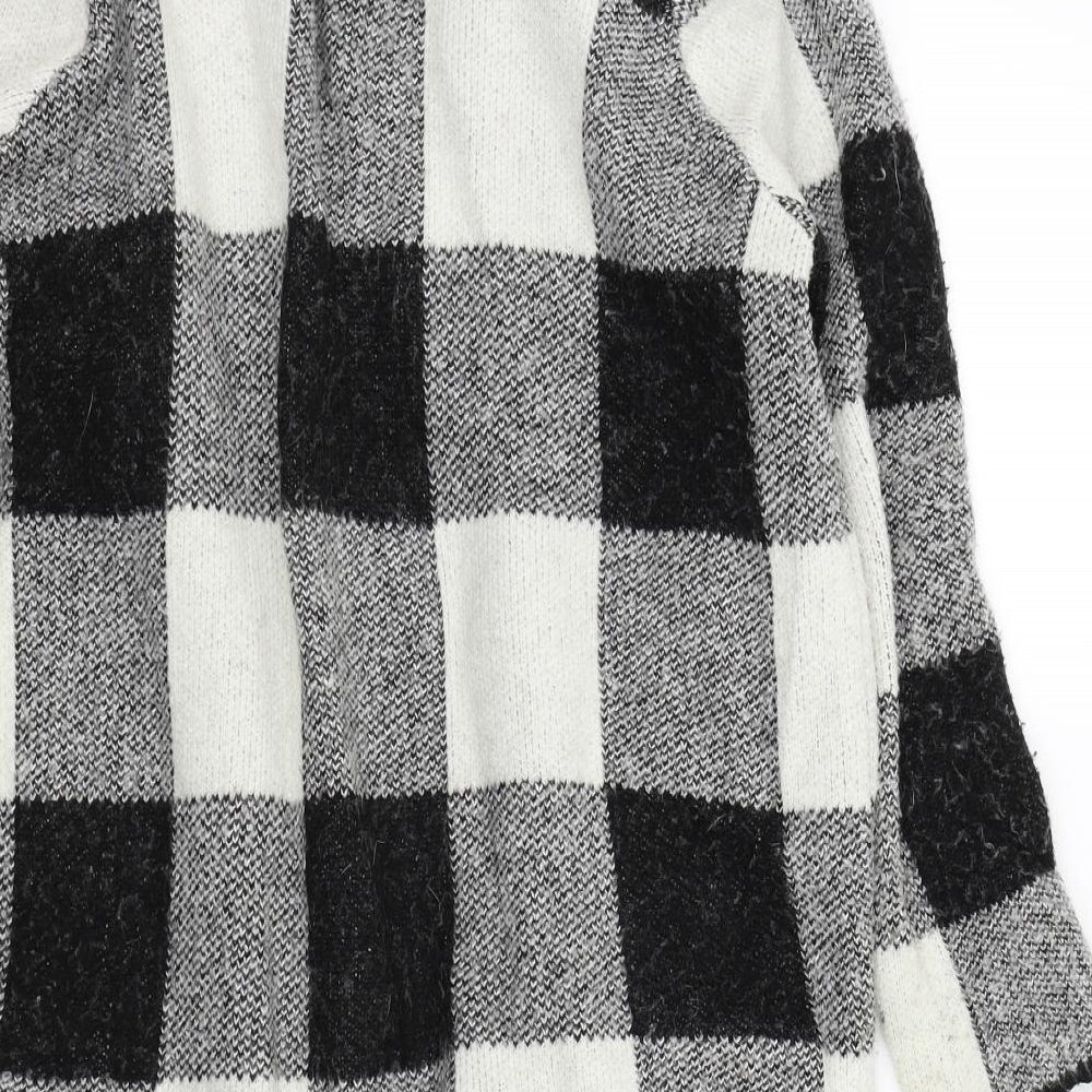 Primark Womens Black Check  Cardigan Jumper Size 6