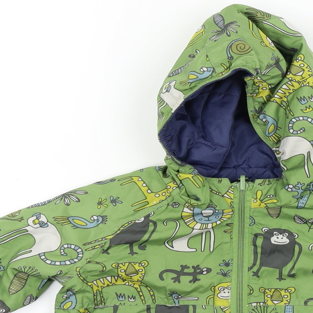 Mini Club Baby Green Colourblock  Basic Coat Coat Size 18-24 Months