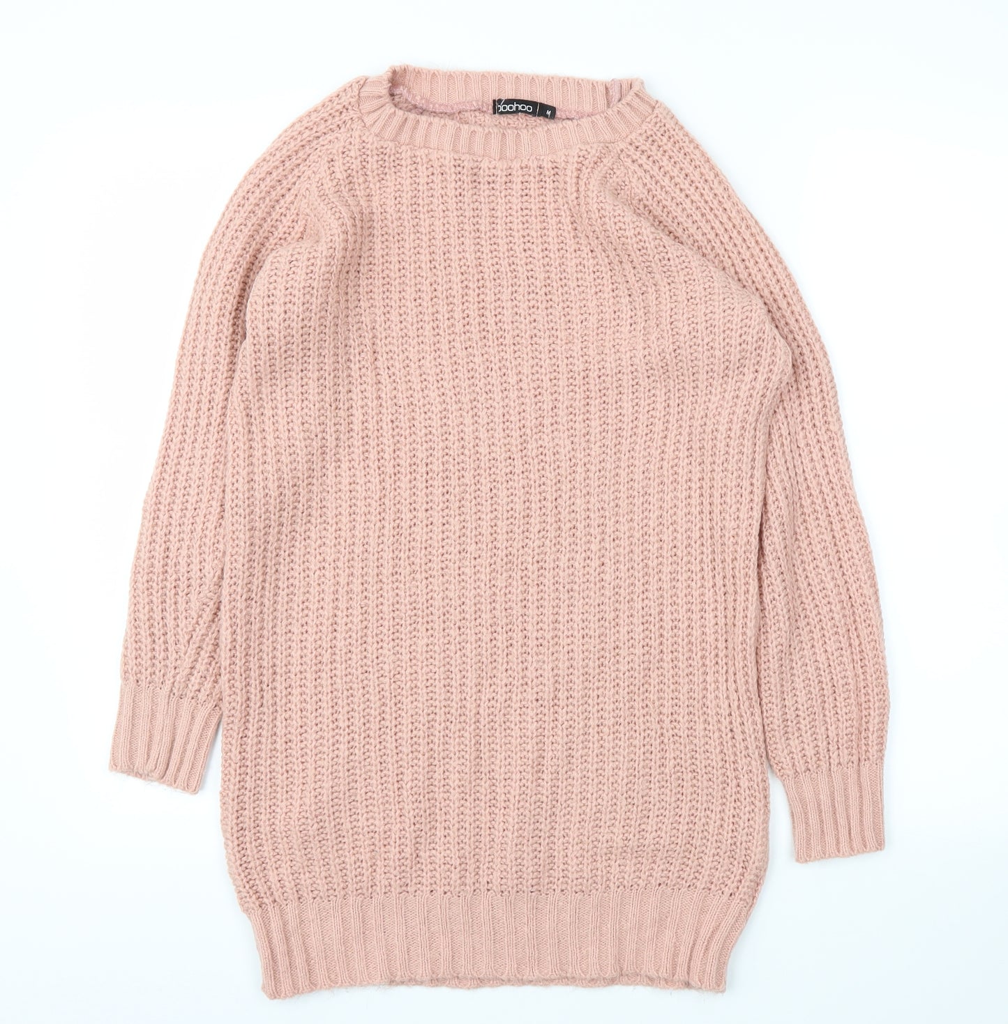 Boohoo Womens Pink   Pullover Jumper Size M