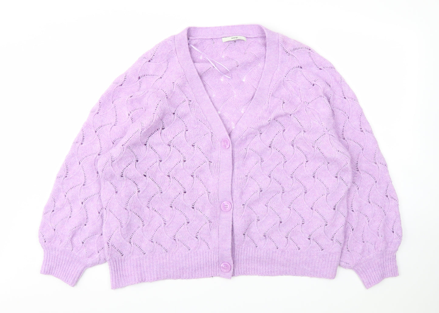 George Womens Purple   Cardigan Jumper Size XL