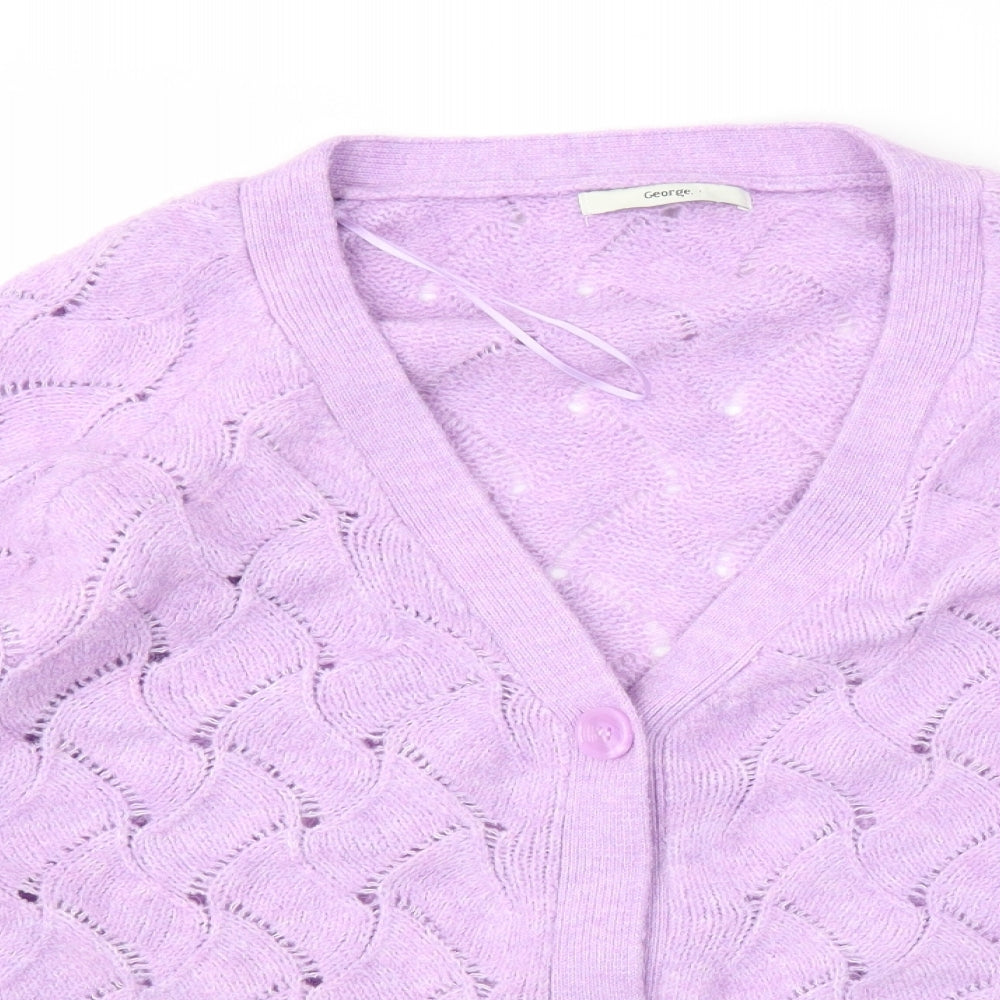 George Womens Purple   Cardigan Jumper Size XL