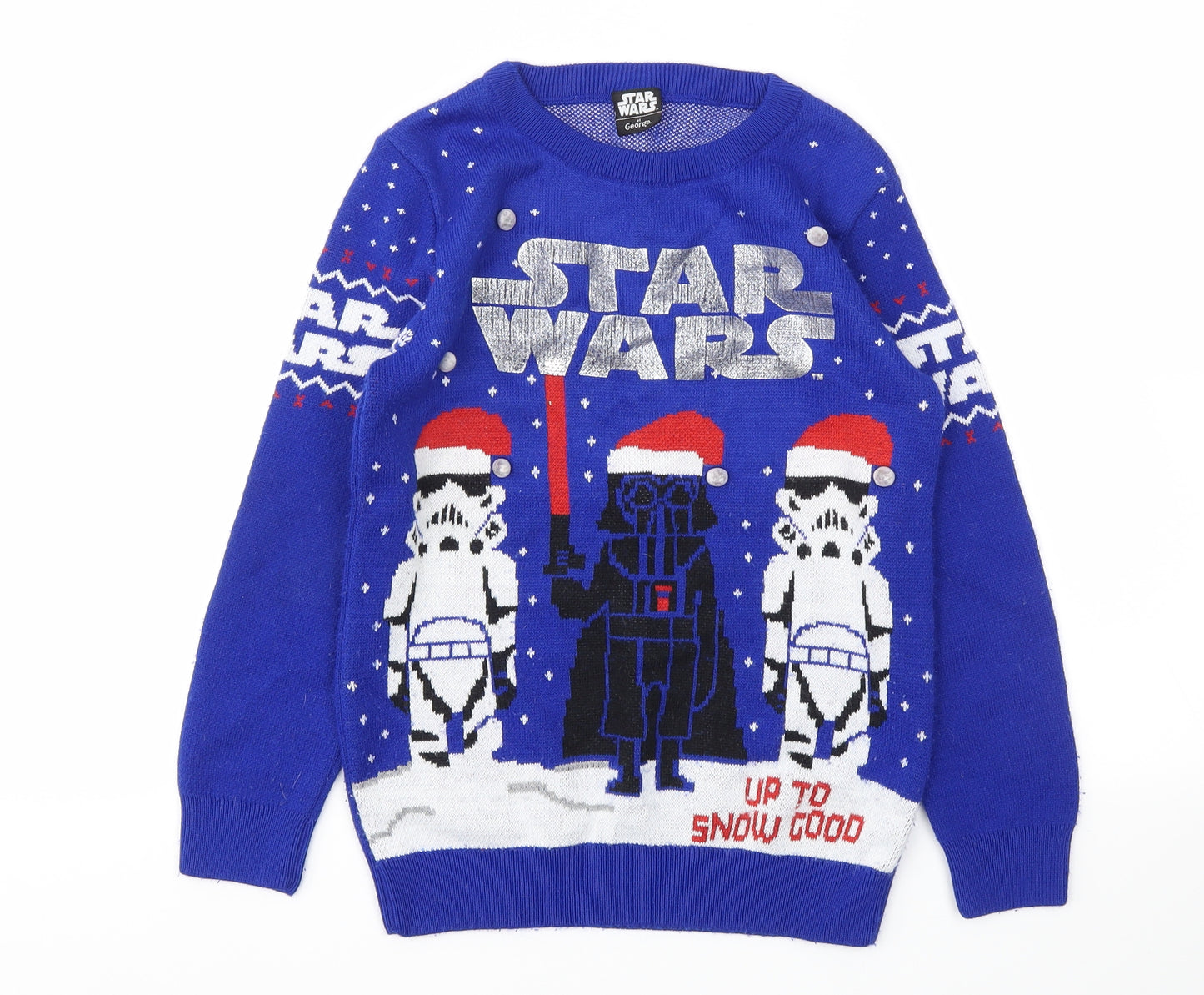 George Boys Blue Animal Print  Pullover Jumper Size 8-9 Years