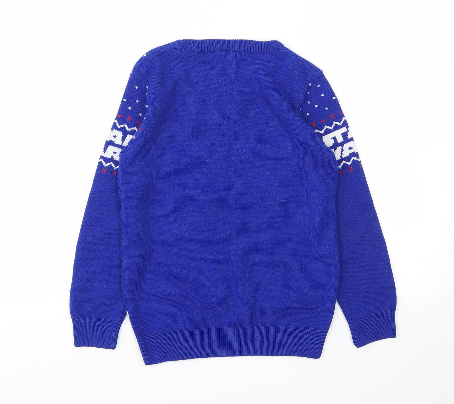 George Boys Blue Animal Print  Pullover Jumper Size 8-9 Years