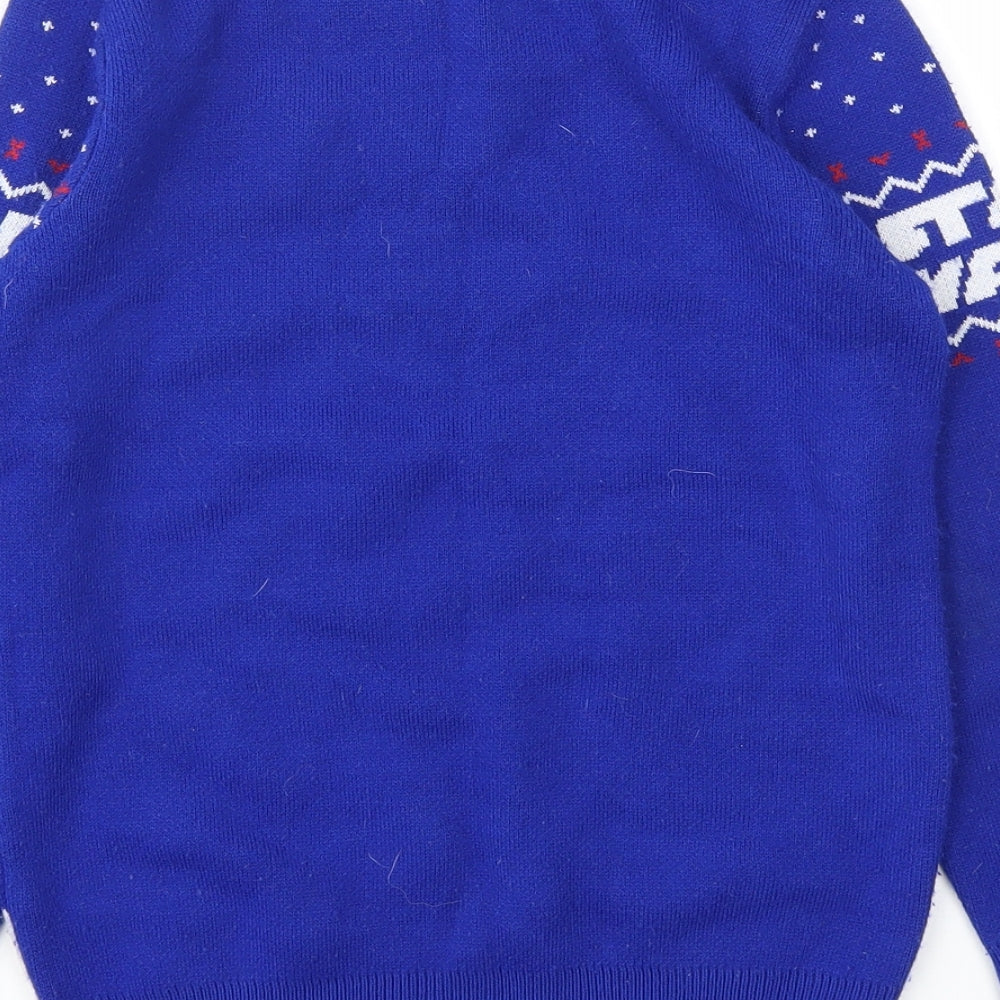 George Boys Blue Animal Print  Pullover Jumper Size 8-9 Years