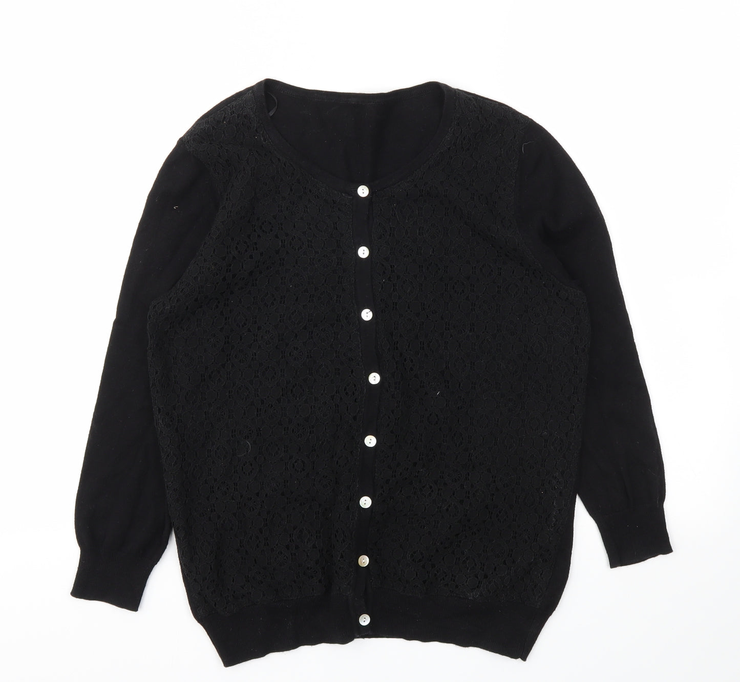 Preworn Womens Black   Cardigan Jumper Size 12