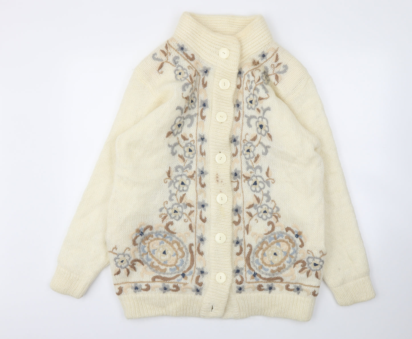 ABEL Womens Ivory Floral  Cardigan Jumper One Size