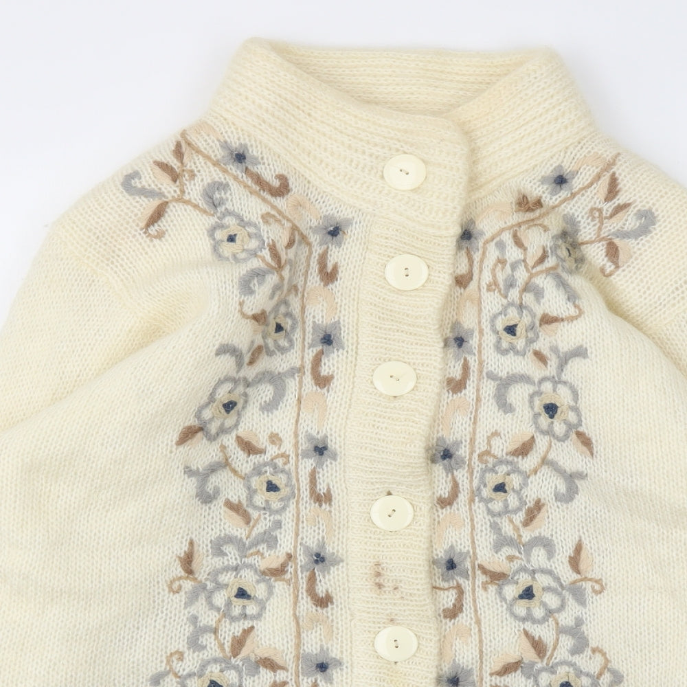 ABEL Womens Ivory Floral  Cardigan Jumper One Size