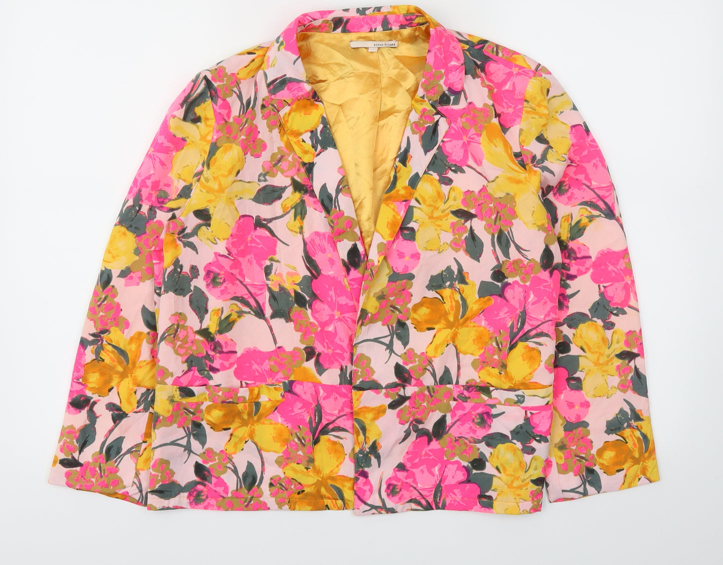 River Island Womens Pink Floral  Jacket Blazer Size 14