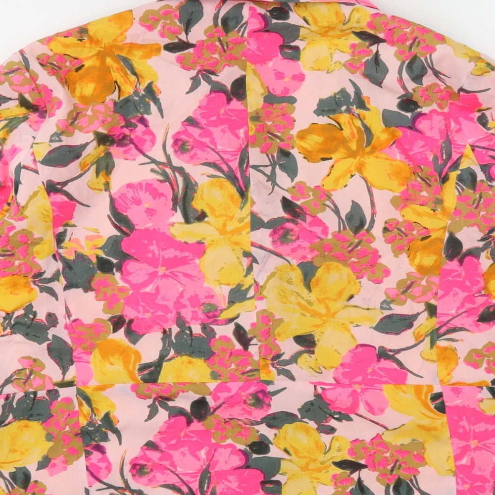 River Island Womens Pink Floral  Jacket Blazer Size 14