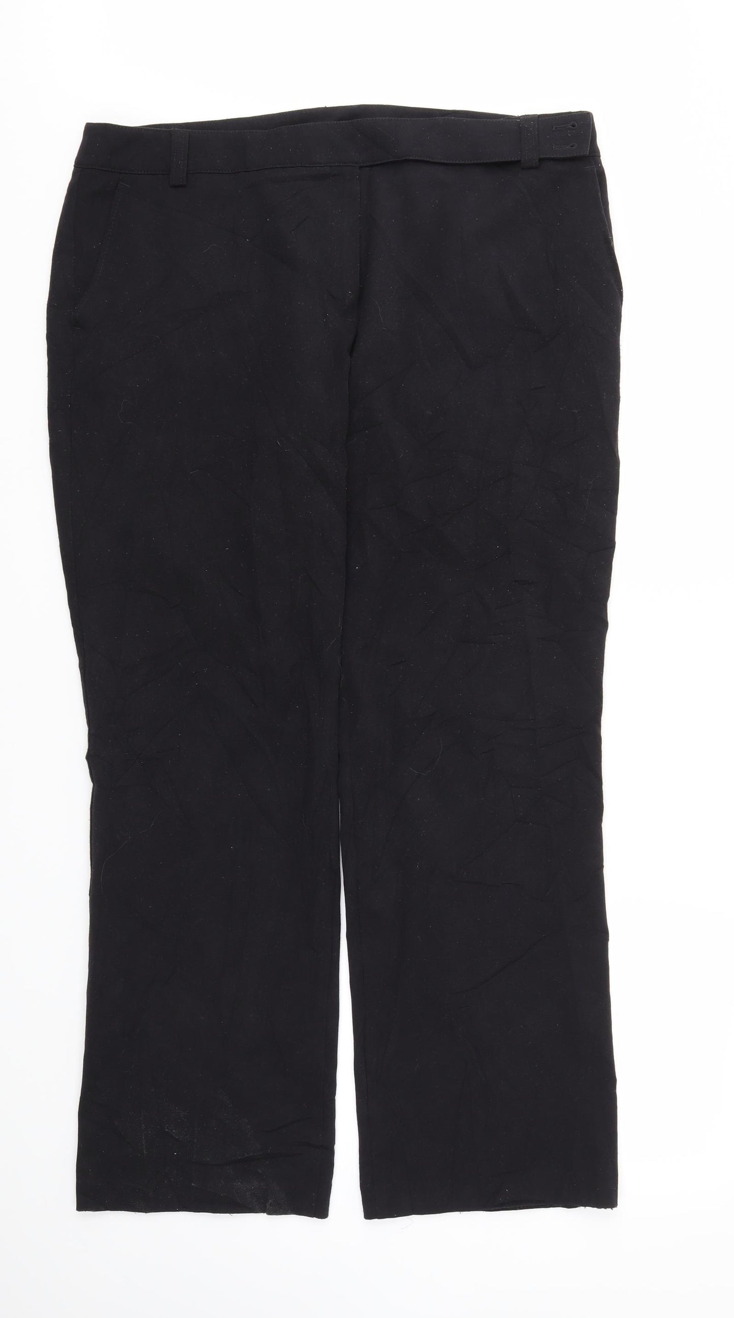 M&S Womens Black Houndstooth  Trousers  Size 18 L31 in