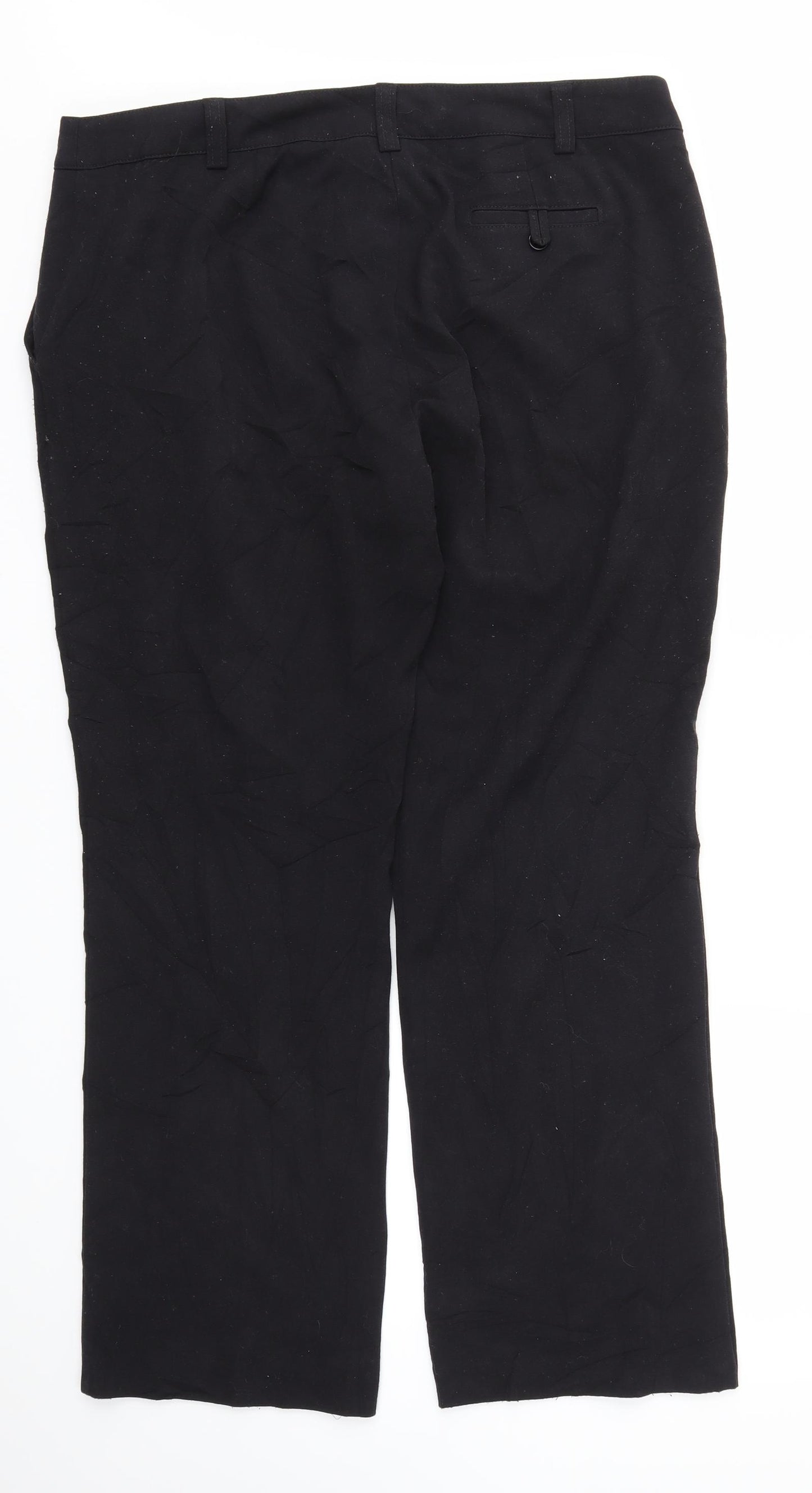 M&S Womens Black Houndstooth  Trousers  Size 18 L31 in