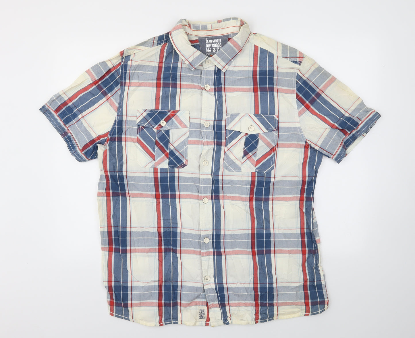 South Dean Street Mens Multicoloured Check   T-Shirt Size XL