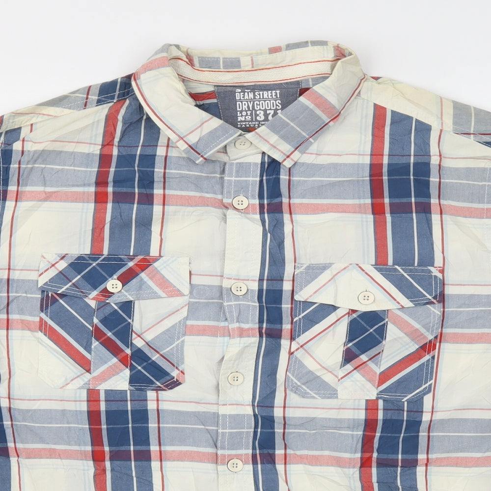 South Dean Street Mens Multicoloured Check   T-Shirt Size XL