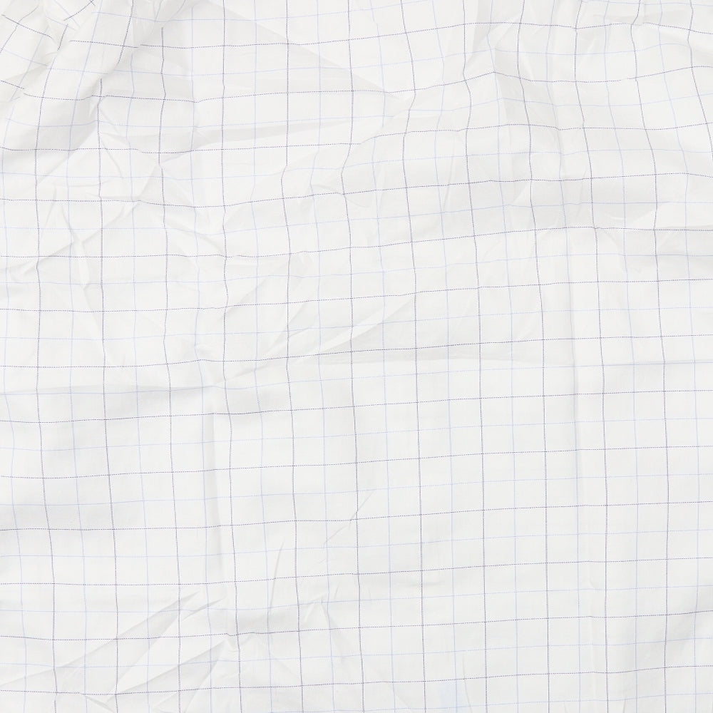 Hackett Mens White Check   Dress Shirt Size 18