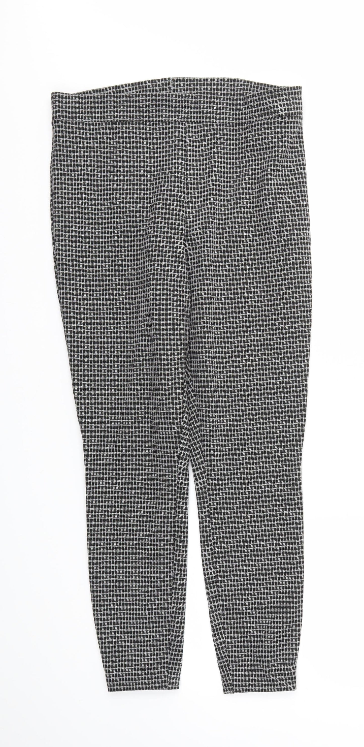 Per Una Womens Black Check  Trousers  Size 14 L26 in