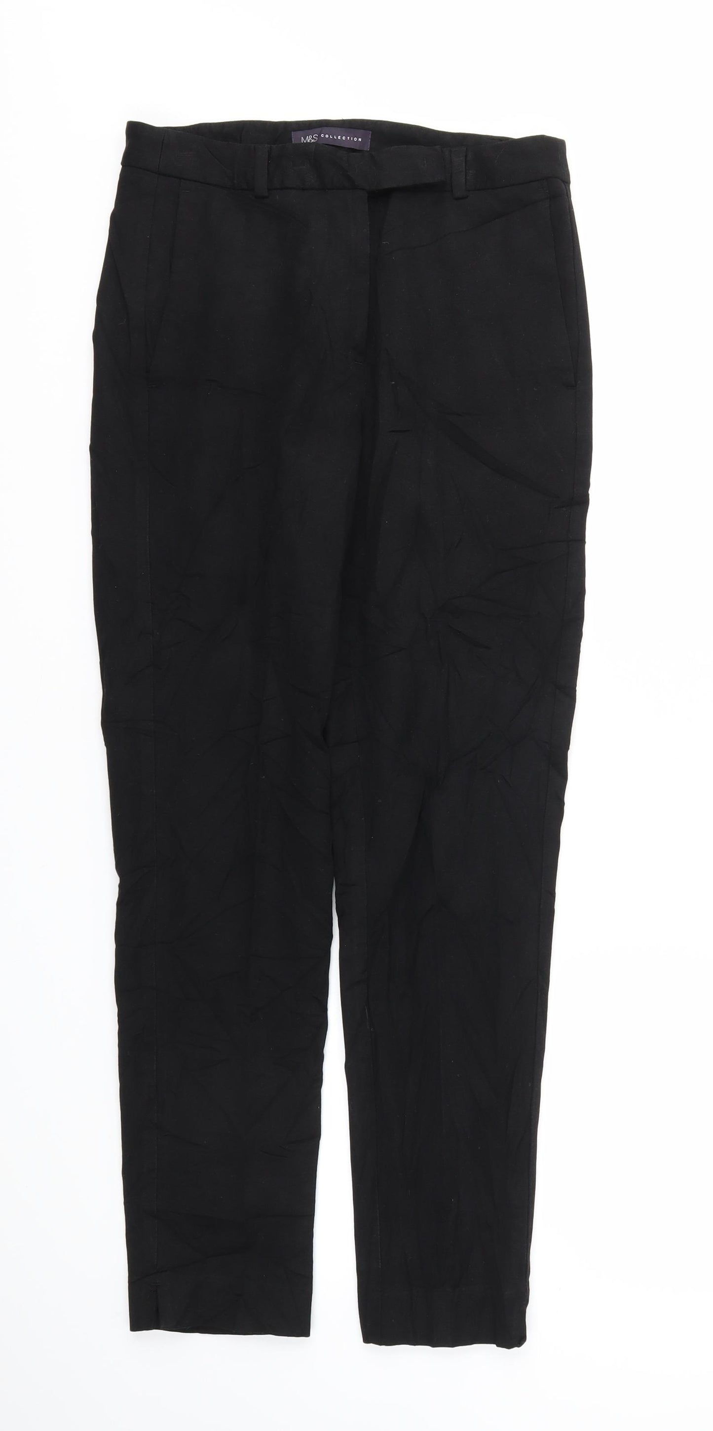 M&S Womens Black   Trousers  Size 28 L28 in