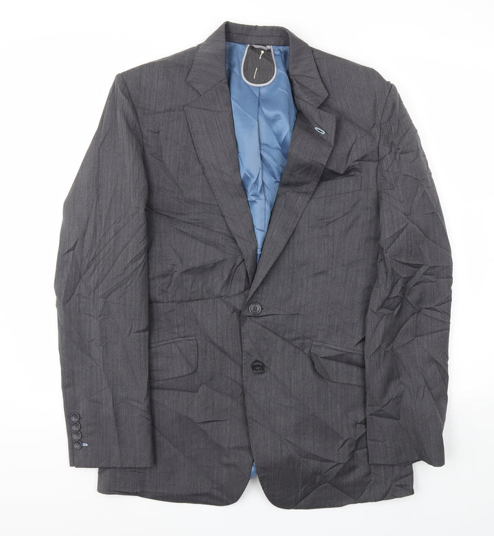 Preworn Mens Grey Houndstooth Jacket Blazer Size 40