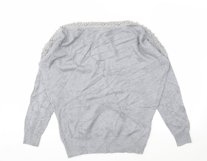 Quiz Womens Grey   Pullover Jumper Size M