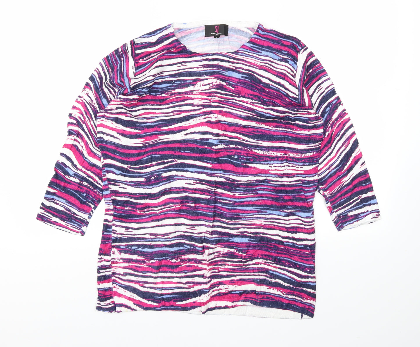 SJ Womens Multicoloured Polka Dot  Basic T-Shirt Size L